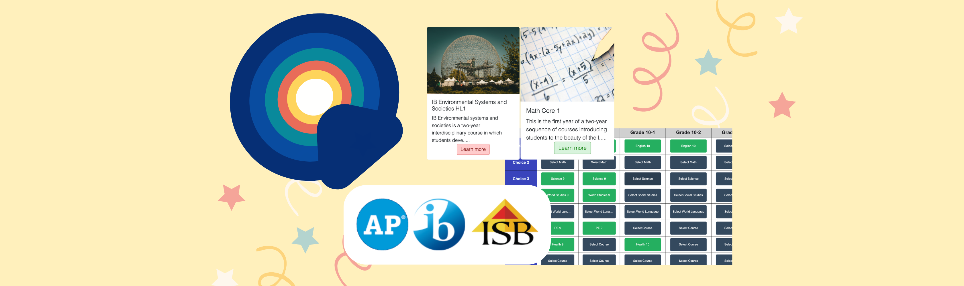 A collage of graphics showing food delivery updates, hearing aid settings, a calendar and more.